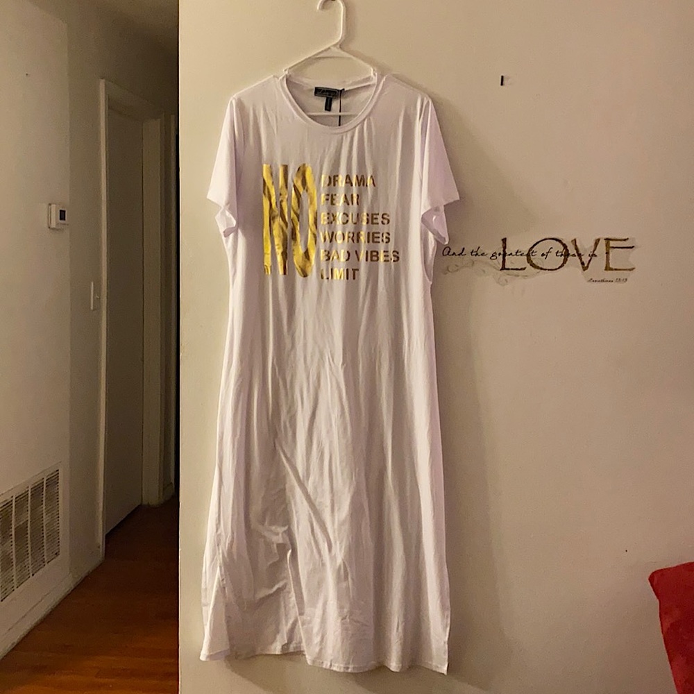 “No” Drama, Fear, Excuses, Worries, Bad Vibes, Limit Long shirt, slit to thigh